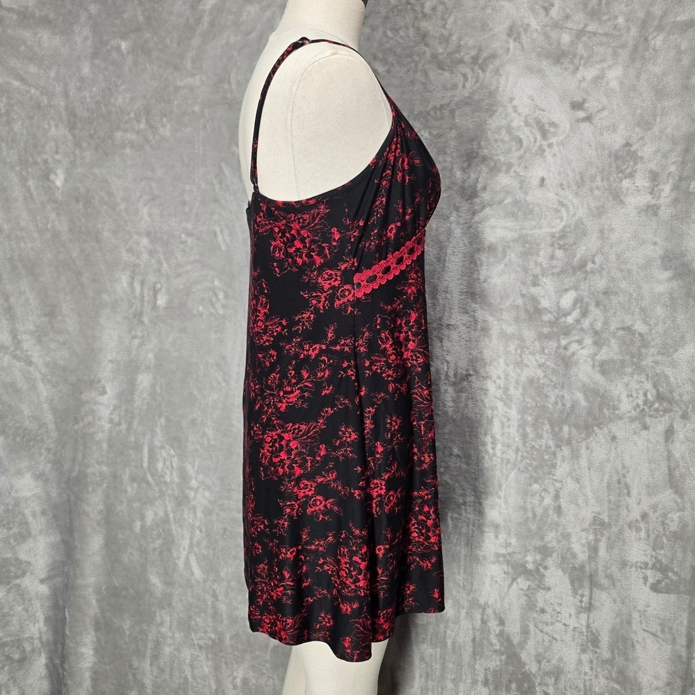Y2K Donatella Slip Mini Dress Whimsigoth Night Gown Fairy Grunge Lace Strech Med - Picture 10 of 15